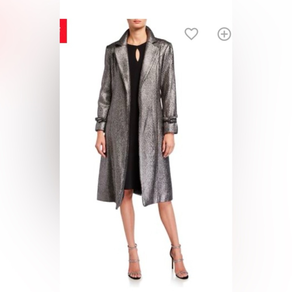 Hutch Marlee Metallic Silver Trench Coat NWT